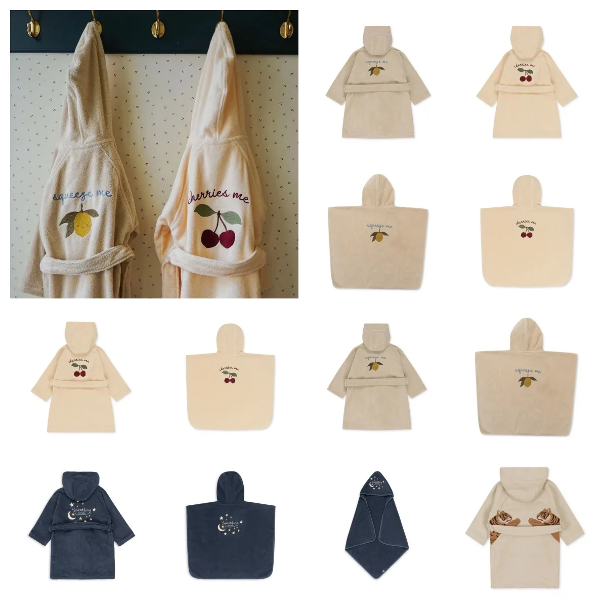 KS Children's Absorbent Bath Towel Robe with Hood And Cape Baby Bath Towel for Infants Comfortable Wearable Bath Robe