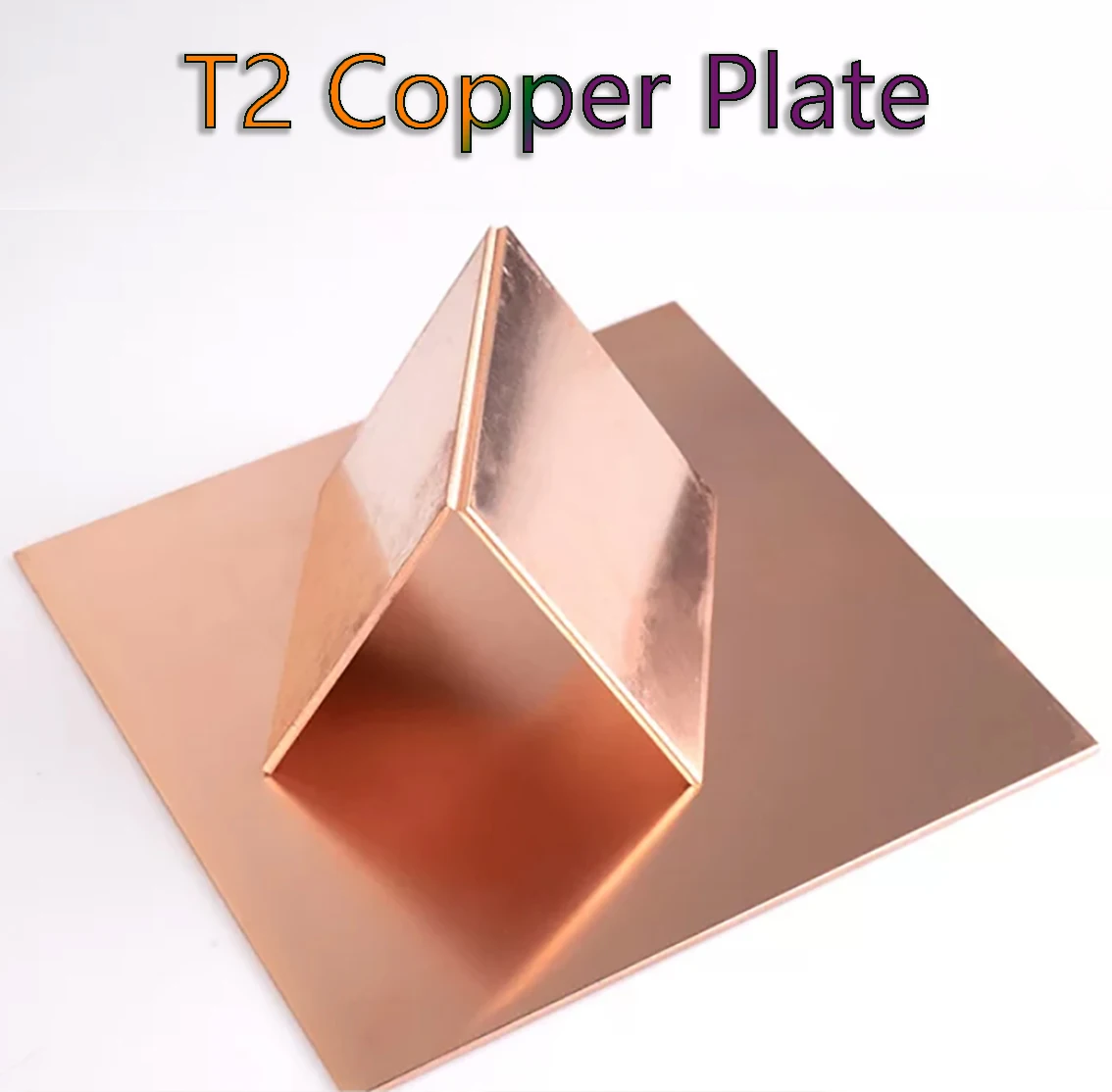 Pure Copper Sheet Thick 0.1 0.15 0.2 0.25 0.3 0.4 0.5 0.6 -10mm T2 Copper Plate Customized 50*50mm 100*100mm 200*200mm 300*300mm