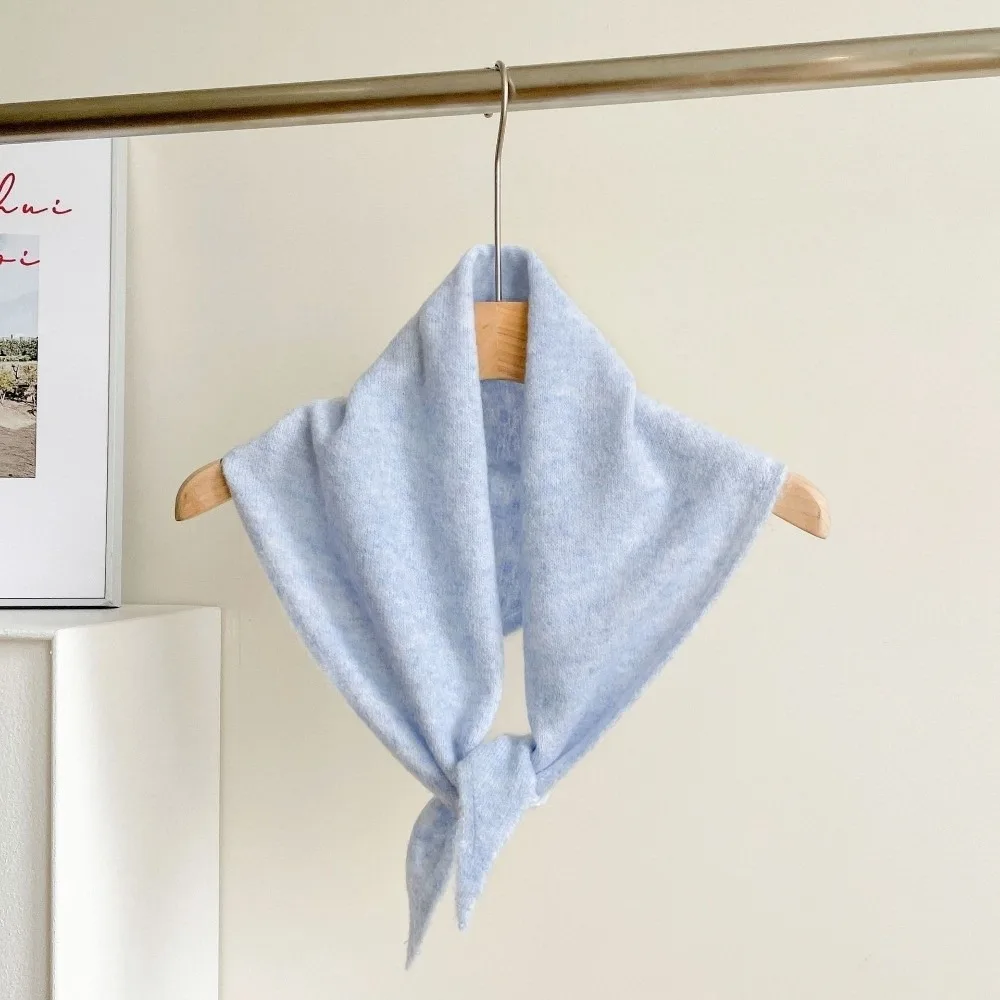 

Новый однотонный вязаный треугольный шарф, мягкий многофункциональный платок, холодостойкий, ветрозащитный, теплый для шеи, осень и зима