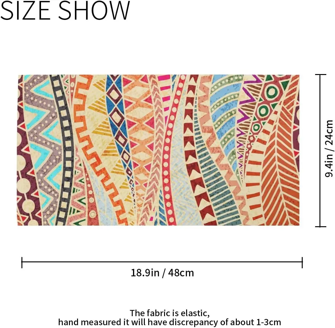 Pañuelos étnicos africanos coloridos con ondas para el sol y el polvo, polaina elástica sin costuras para el cuello, bufanda mágica, diadema, pasamontañas