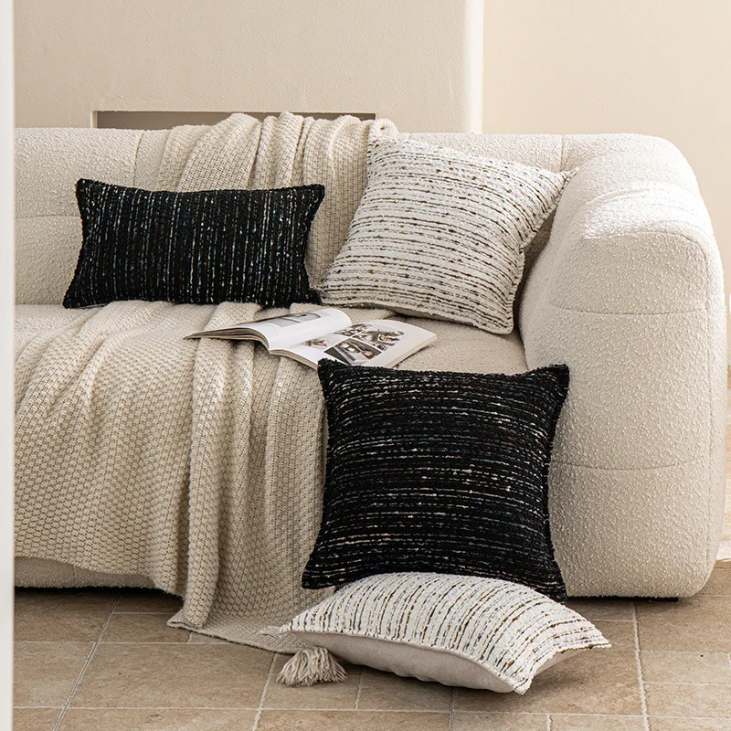 30X50/45X45CM Simple Black White Throw Pillow Cover light luxury Waist Cushion Cover Decor Home Decorative Pillowcase