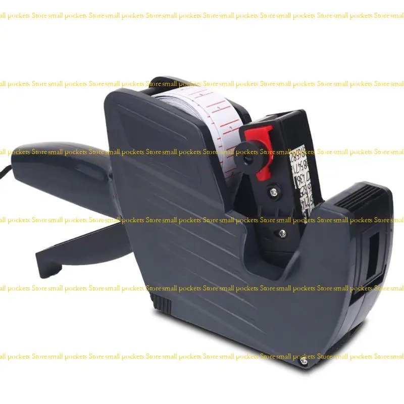 R1WD 8 Digits Price Tag Labeler Labeller with Red Lines Label Paper for Retail Store Pricing Display Tool + Roller