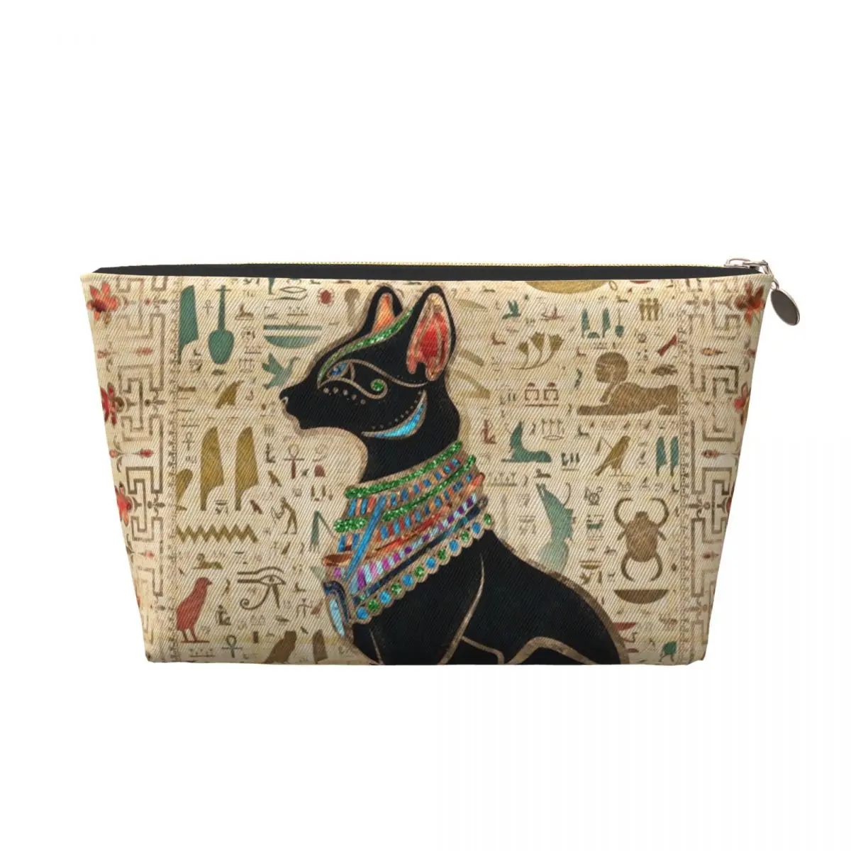 Custom Egyptian Bastet Cat Travel Cosmetic Bag Ancient Egypt Art Toiletry Makeup Organizer Ladies Beauty Storage Dopp Kit