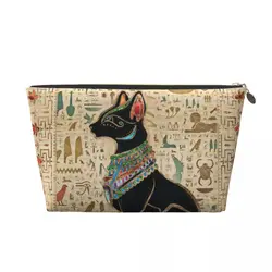 Custom Egyptian Bastet Cat Travel Cosmetic Bag Ancient Egypt Art Toiletry Makeup Organizer Ladies Beauty Storage Dopp Kit