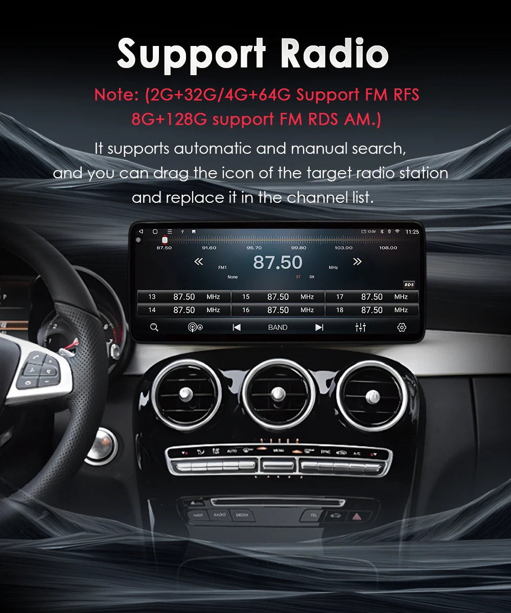 Kabelloses Carplay für Mercedes Benz E-Klasse W212 2009-2015 Android 16 Autoradio Video DSP Stereo GPS QLED Touchscreen 4G WiFi BT – Detail 16