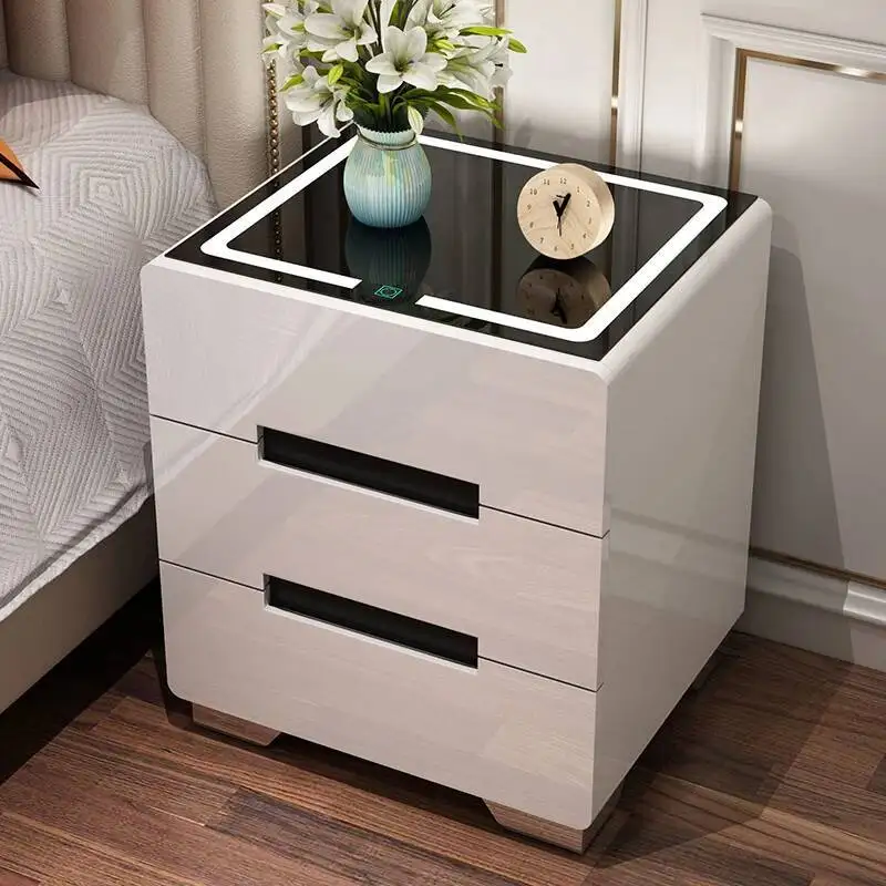 

Nightstands Wireless Usb Storage Modern Box Cabinet Charger Nightstand Drawer Organizers Table De Chevet Bedroom Furniture 40WRX