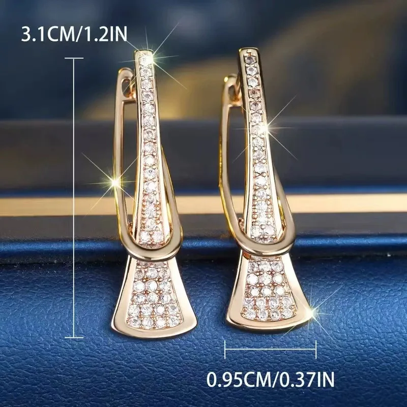 Micro inlaid zircon explosive irregular earrings with light luxury and niche design