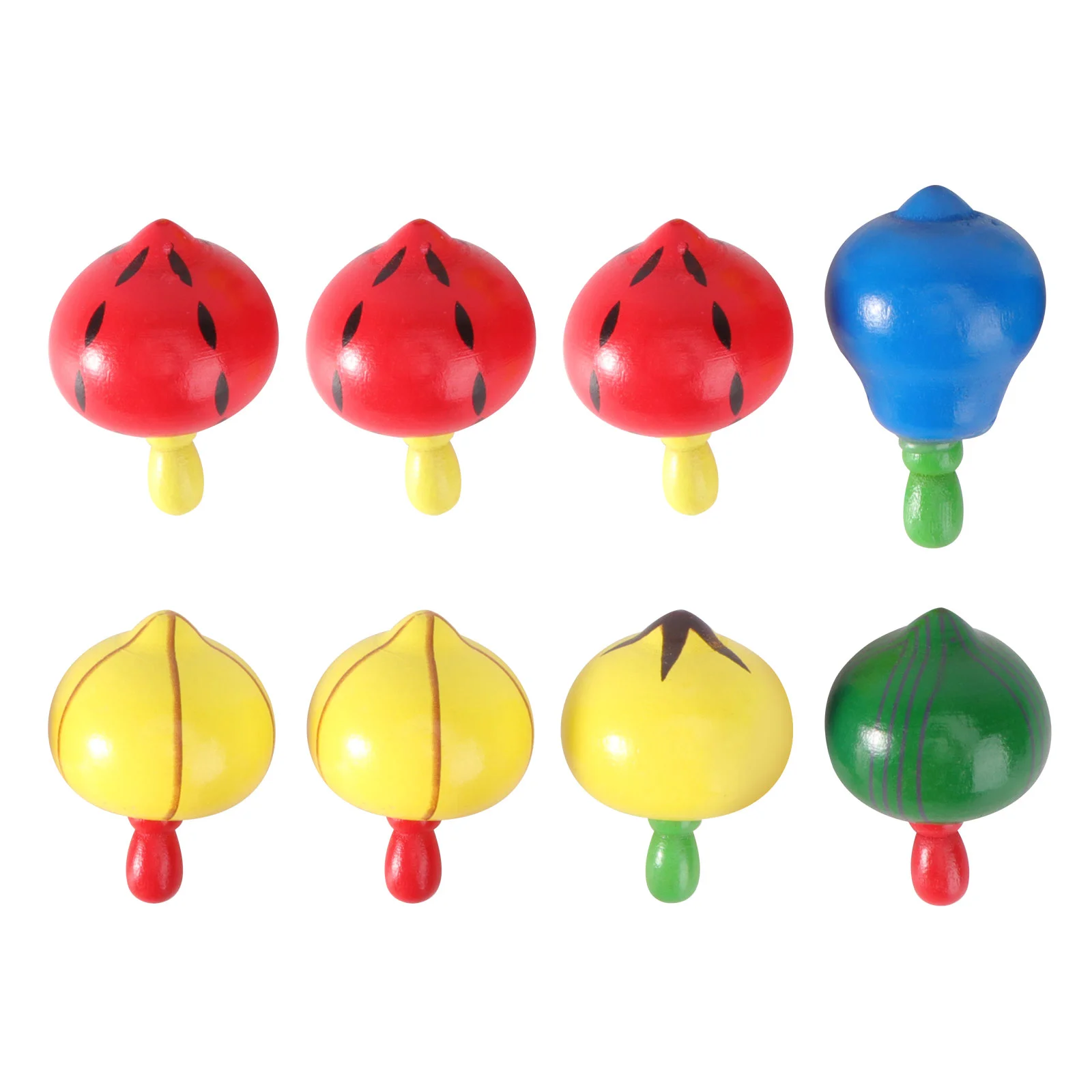 8 Pcs Colorful Fruit Spinning Top Children Gyro Toy Childrens Toys Kid Coordination Wooden Tops Casual Creative