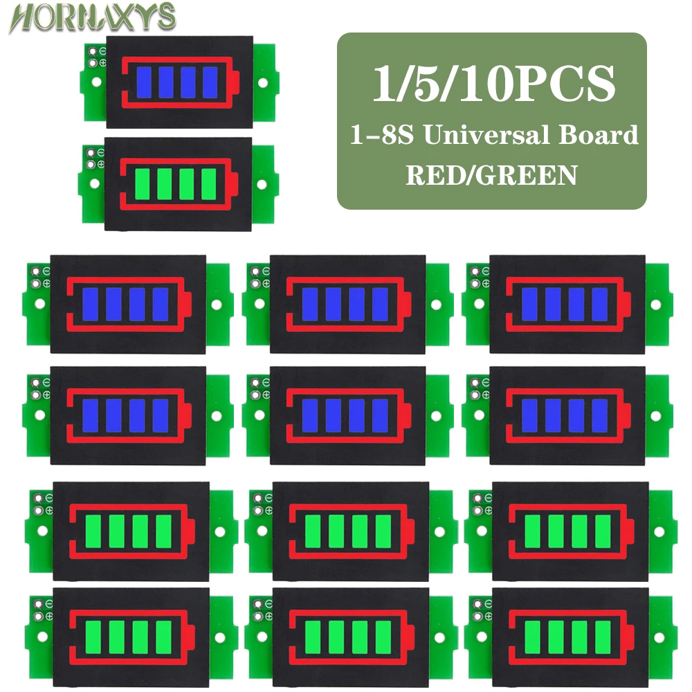 1S-8S 1S/2S/3S/4S 1-8S Single 3.7V Lithium Battery Capacity Indicator Module 4.2V Display Electric Vehicle Power Tester Li-ion
