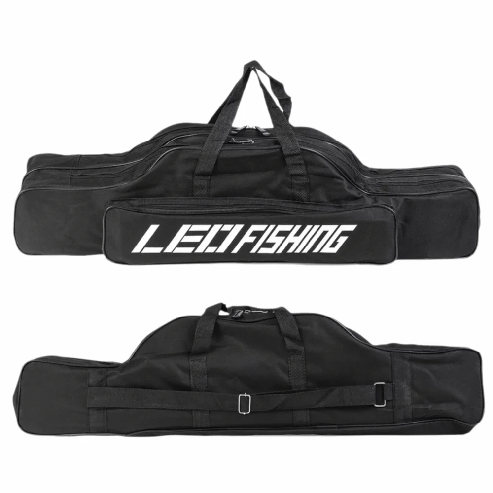 Durable Double Layered Fishing Rod Bag Oxford Fabric 80cm Length Fishing Pole Bag Foldable Fishing Rod Case Outdoor Fishing