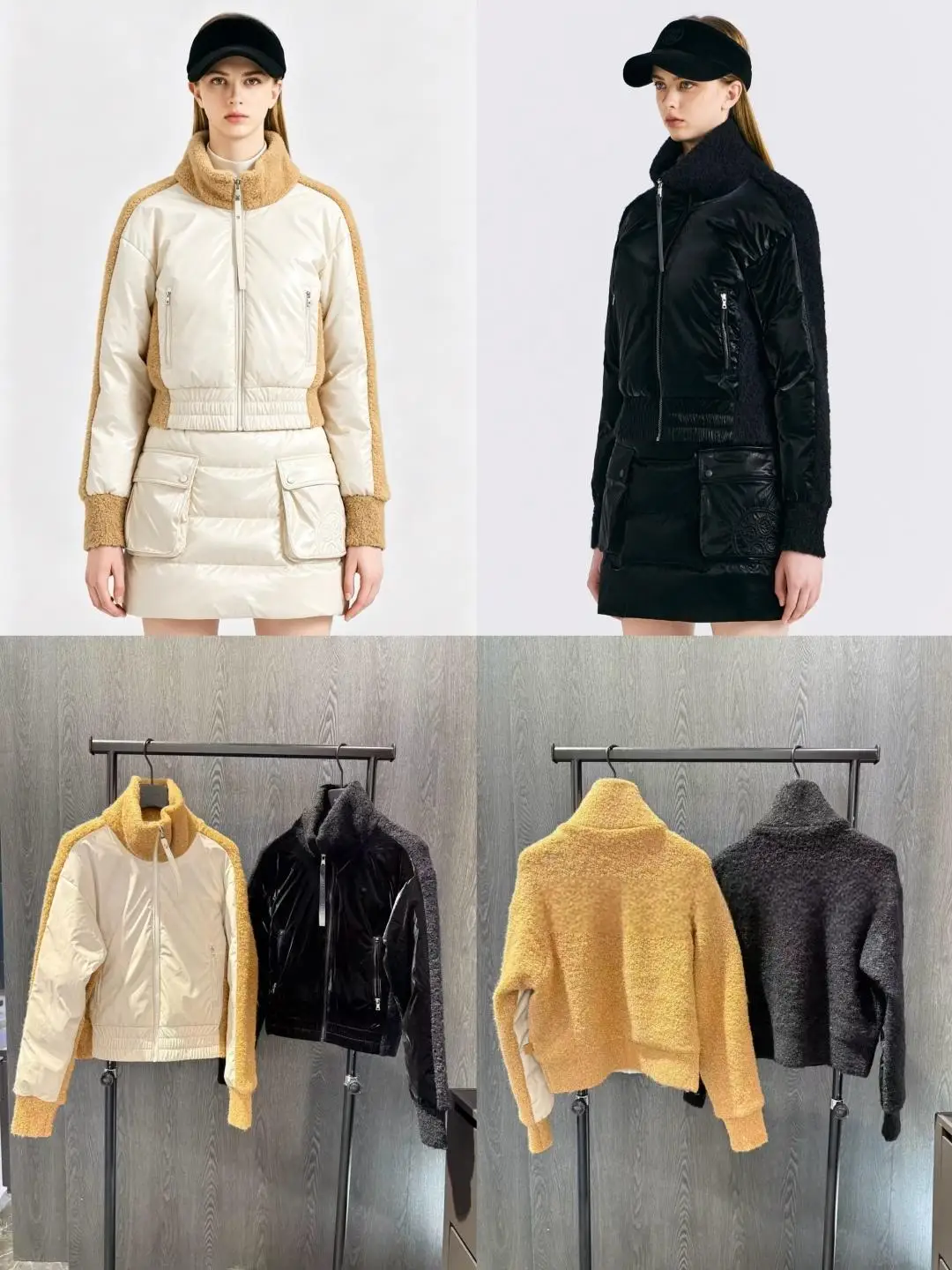 2026 Women New Golf Down Jacket PU Knit Splicing Winter Slim Youthful Versatile Ladies Warm Sports Coat