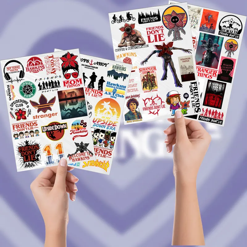 

A5 Size Cartoon Eleven Creative DIY Waterproof For Stranger Series Stickers UV Transfer Transparent Crystal DTF Stickers