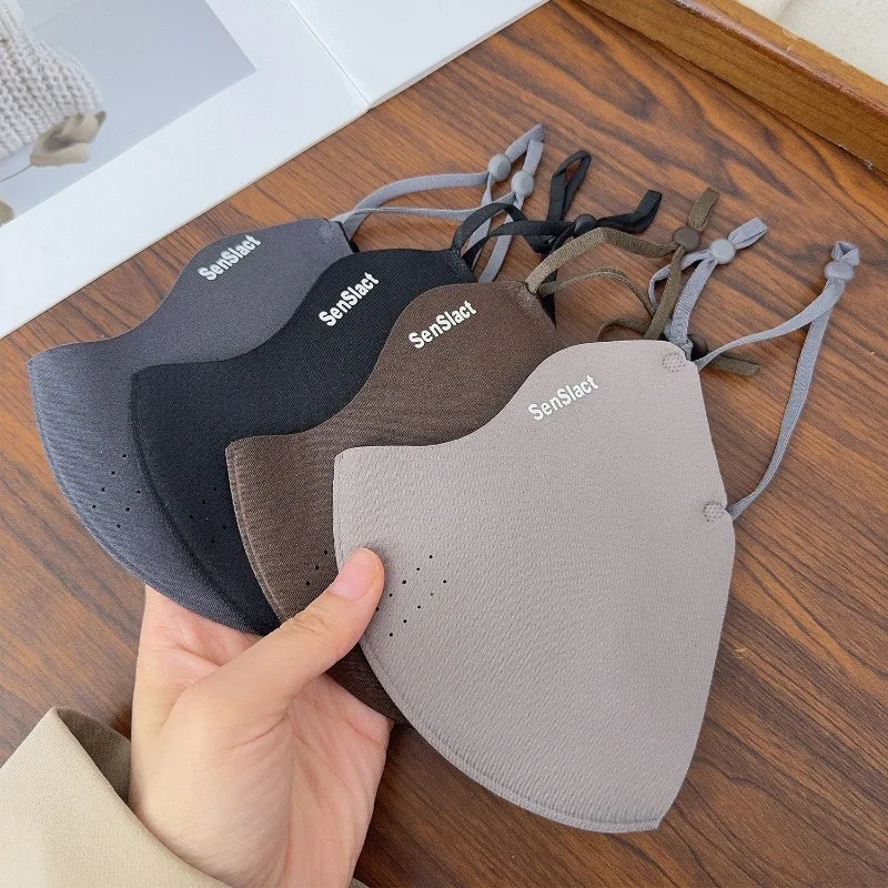 Mascarilla cómoda y cálida de lana fina 3D a prueba de viento y frío para mujer de invierno, mascarillas faciales transpirables de Color sólido para hombres 2025