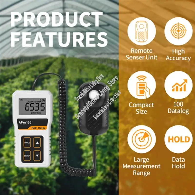 

A26I-Quantum PAR Meter For Led Grow Lights,High Precision PPFD Meter With 400-700Nm Range