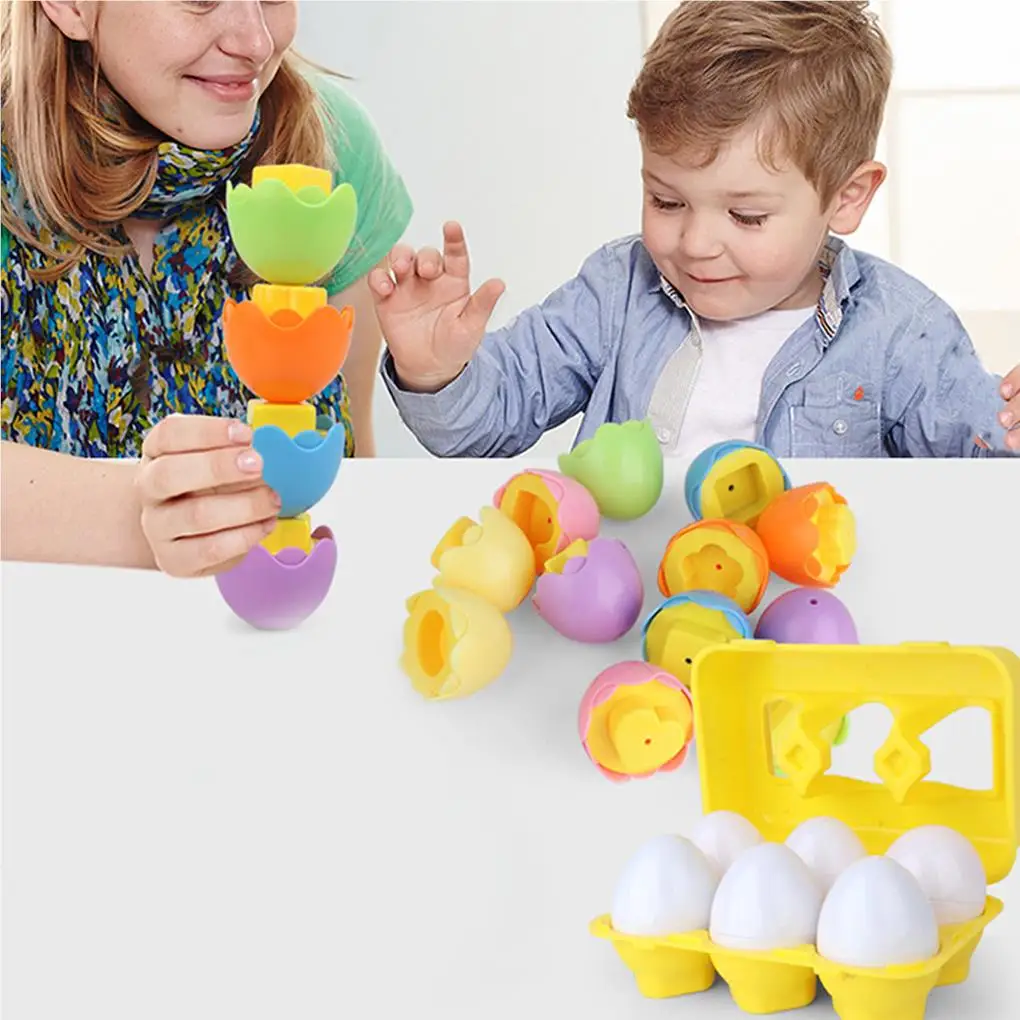 

6Pcs Baby Matching Eggs Toy Shape Early Plaything Kids Children School