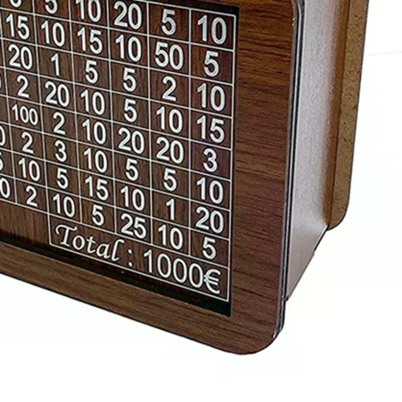 حصالة حصالة الخنزير الخشبية، صندوق أموال قابل لإعادة الاستخدام مع هدف توفير وأرقام للتحقق من أجل يساعد عادة التوفير