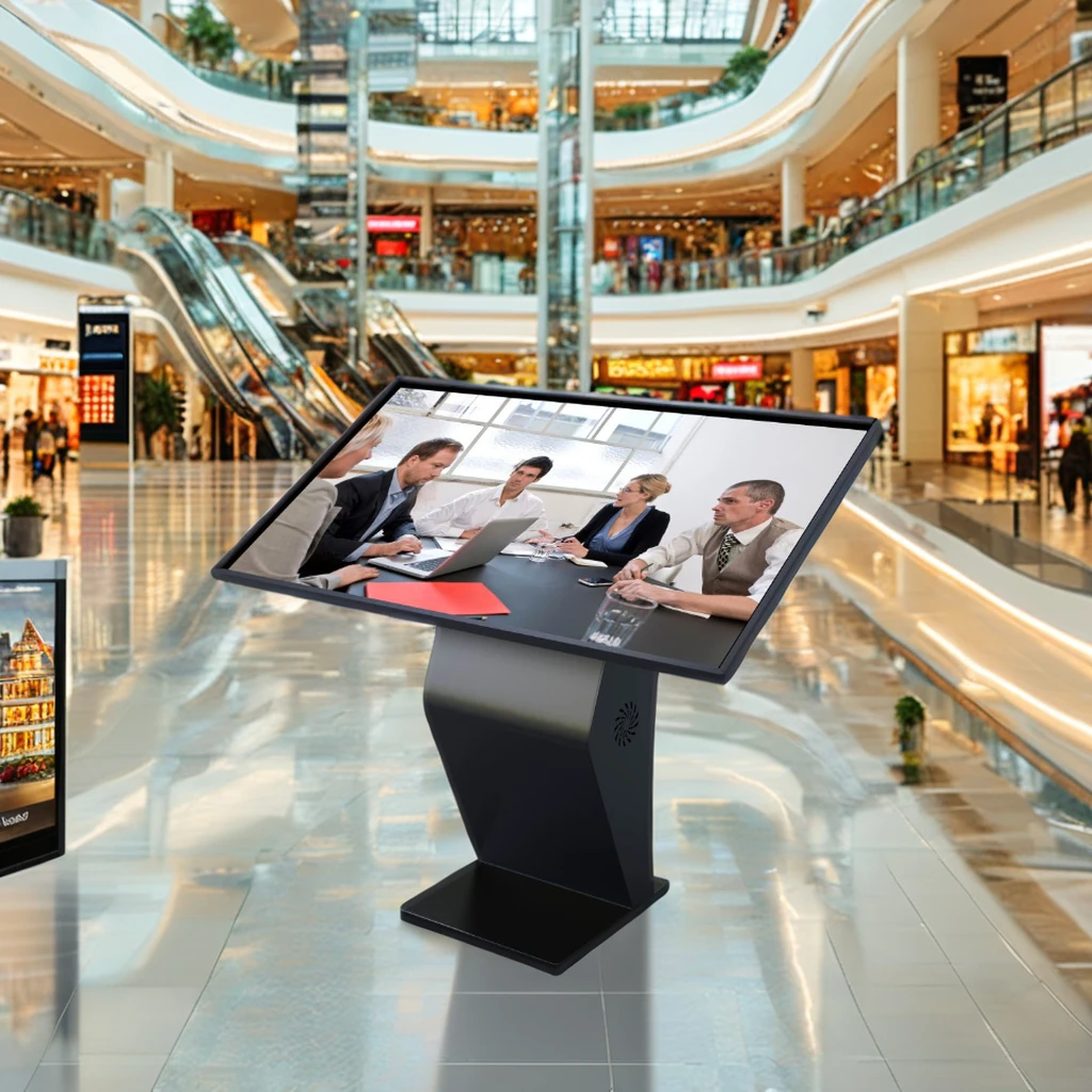 55 Inch Touch Screen Interactive Full HD LCD Advertising Kiosk K-shape Wall-mounted/Floor Standing Retail Store Shopping Mall