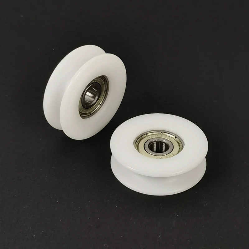 10pcs 1.5inch white color POM-coated bearing 608 bearing bore 8mm,roller dimeter 40mm.Rubber-coated bearings,door grooved wheels