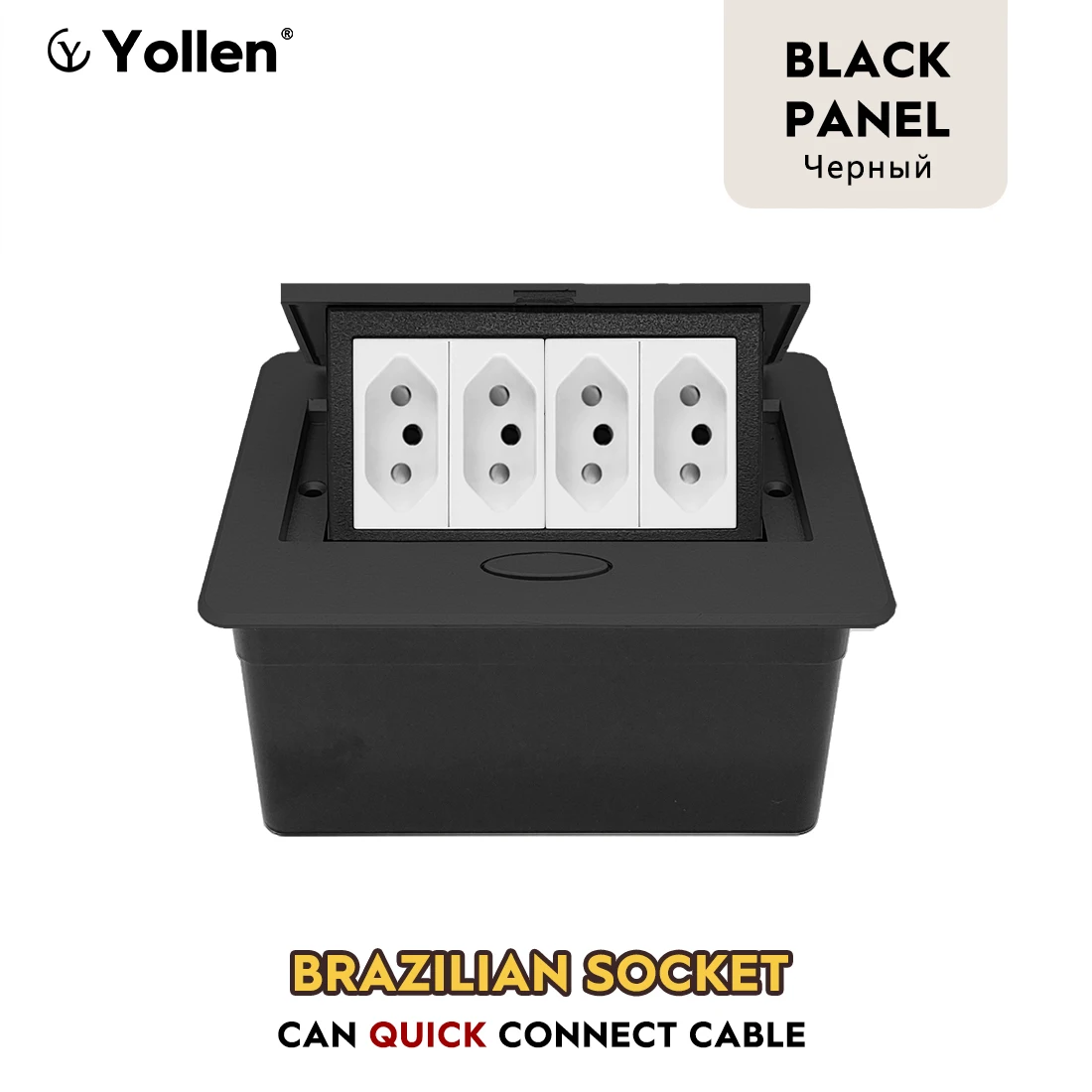 Metal Panel 16A Brazilian Hidden Table Socket USB A Or USB C Option Office Kitchen 2/4 Brazil Power Cabinet Desktop Use - view 4