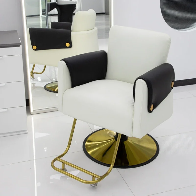 Simple Luxury Barbershop Barber Chair Swivel Lift Barber Chair Perm Hair Dyeing Cadeira De Barbeiro Beauty Furniture KMBC