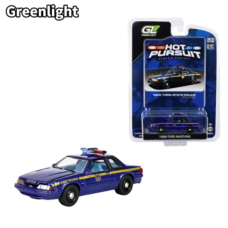 

GreenLight 1/64 Mustang - Police Department of New York State Casted Plastic Alloy Car Model, Boys' Toy Collection Display Item.