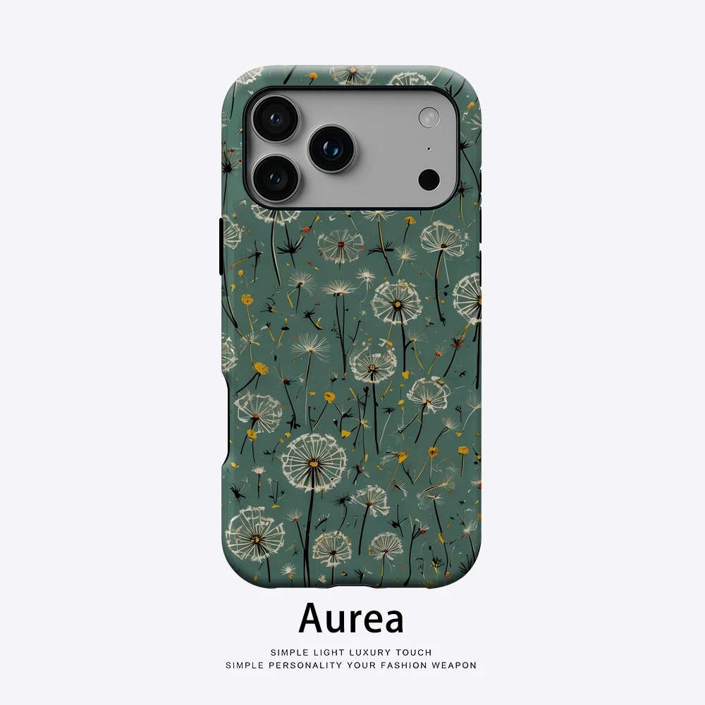 Teal Dandelion Breeze Handyhülle für magnetische Handyhülle für IPhone 17 16 15 14 13 Pro Max Plus, einzelne doppelschichtige robuste Hülle
