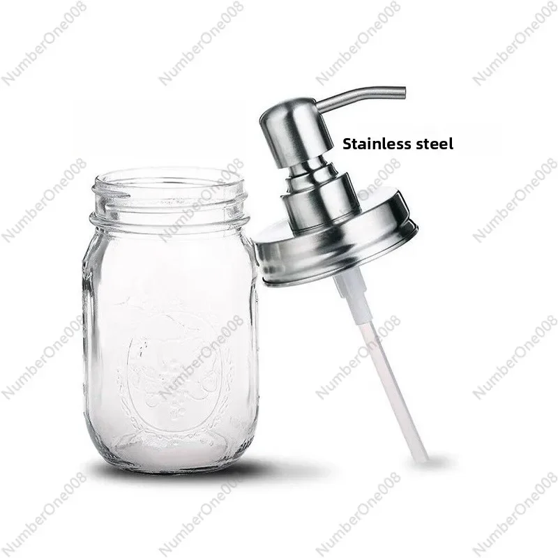 Paquete de 2 tapas para dispensador de jabón, tarro de albañil, Kit de tapas para dispensador de loción de acero inoxidable, tapas para dispensador de jabón a prueba de óxido, venta al por menor para Baño