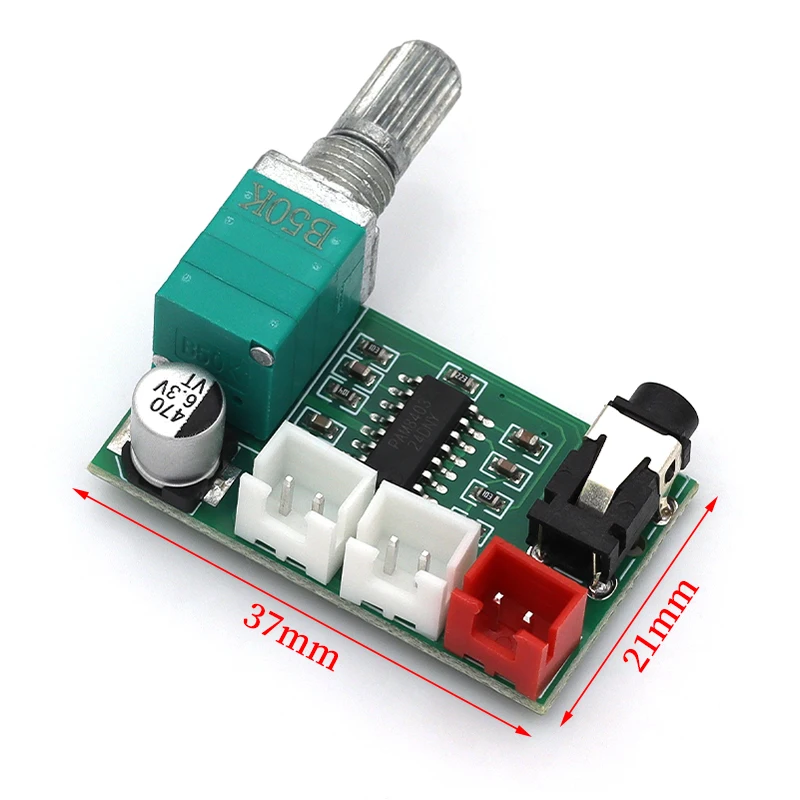 Stlxy XH-A157 Digital Amplifier Board PAM8403 with Volume Knob Aux Input USB 5V Power Supply Dual 3W Output
