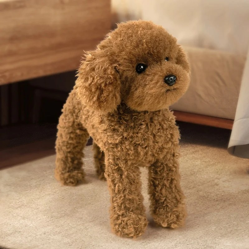Simulation Teddy Dog Plush Toy Realistic Poodle Stuffed Animal Doll With Skeleton Soft Companion Gift For Adult Pet Lovers