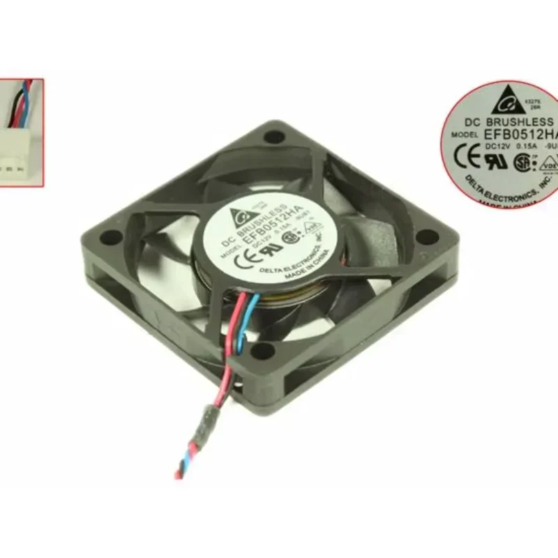 

Delta Electronics EFB0512HA 9U81 DC 12V 0.15A 50x50x10mm 3-Wire Server Cooling Fan