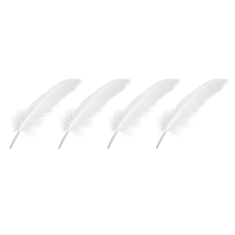 

AOAO-400Pcs White Feathers Goose Craft For Party Hat Crafts Wedding Decoration 15-22Cm