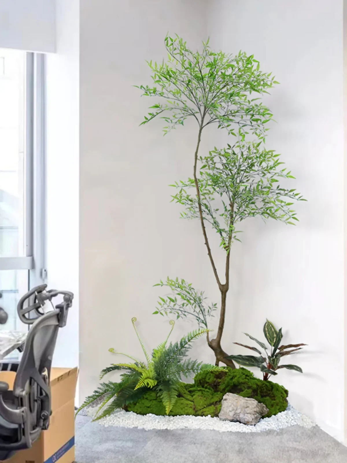 Simulation of false green landscaping indoor landscape plant combination simulation tree window corner decoration