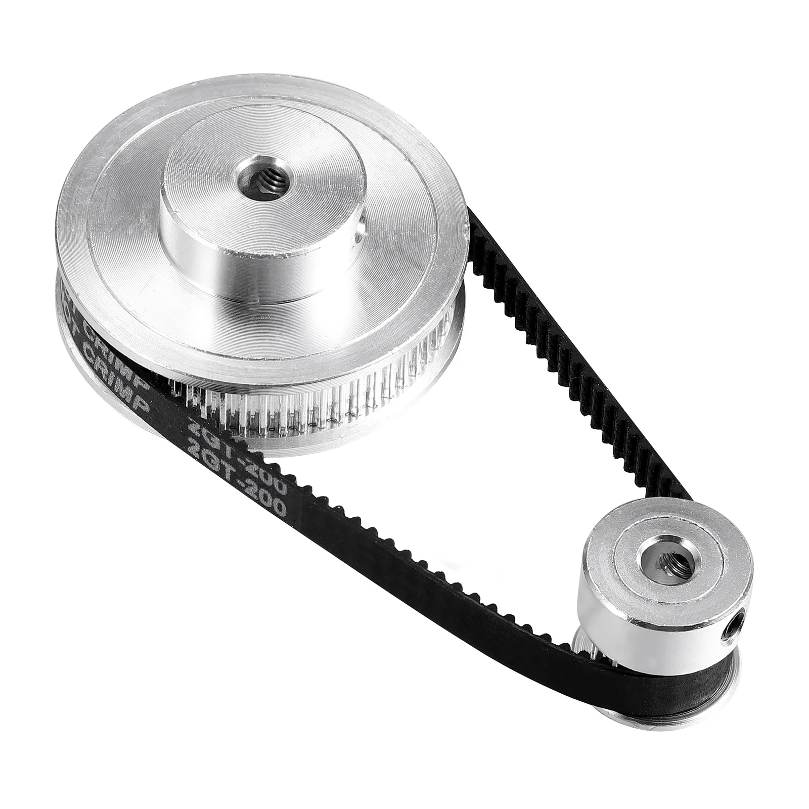 ULTECHNOVO 1 Set Synchronous Wheel Set Aluminum Timing Pulley with 2 pcs Length 200mm Width 6mm Belt