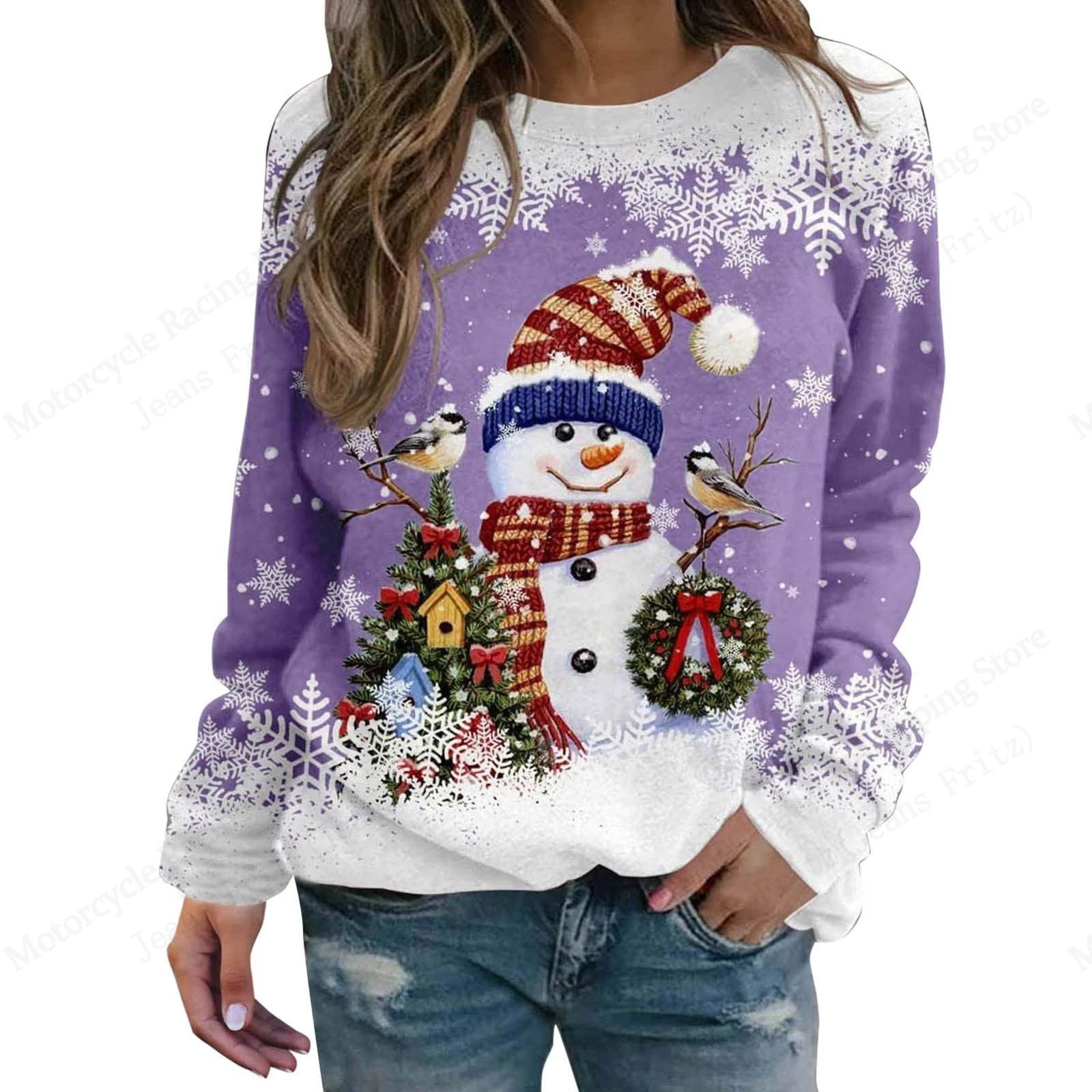 Weihnachten Elch Rentier Sweatshirts 3D Druck frauen Übergroßen Casual Raglan Langarm Pullover Harajuku Tops Weibliche Kleidung