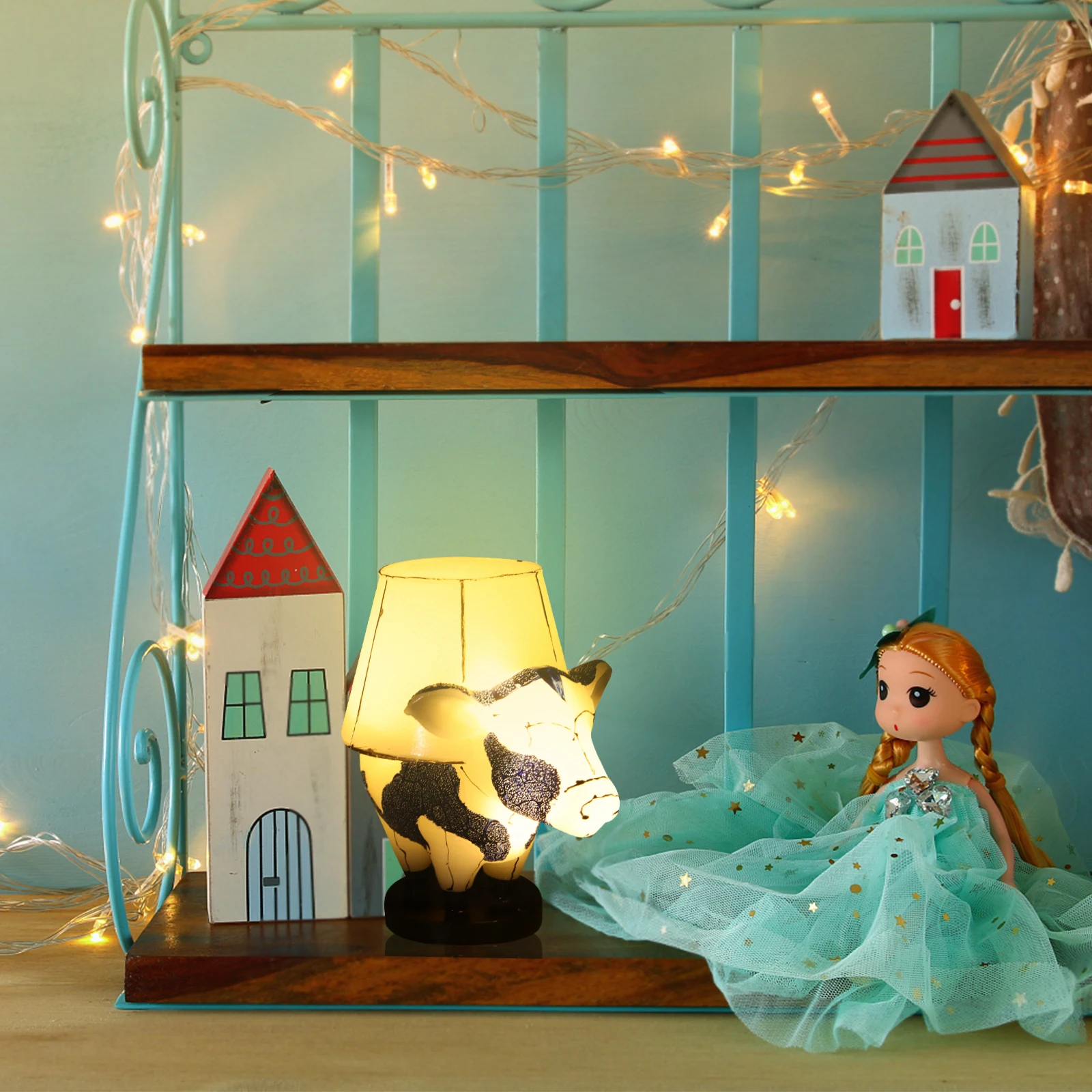 

Stylish Cow Table Lamp Aesthetic Night Light for Living Room and Bedroom Decor Home Decorative Supply Animal Table Lamp