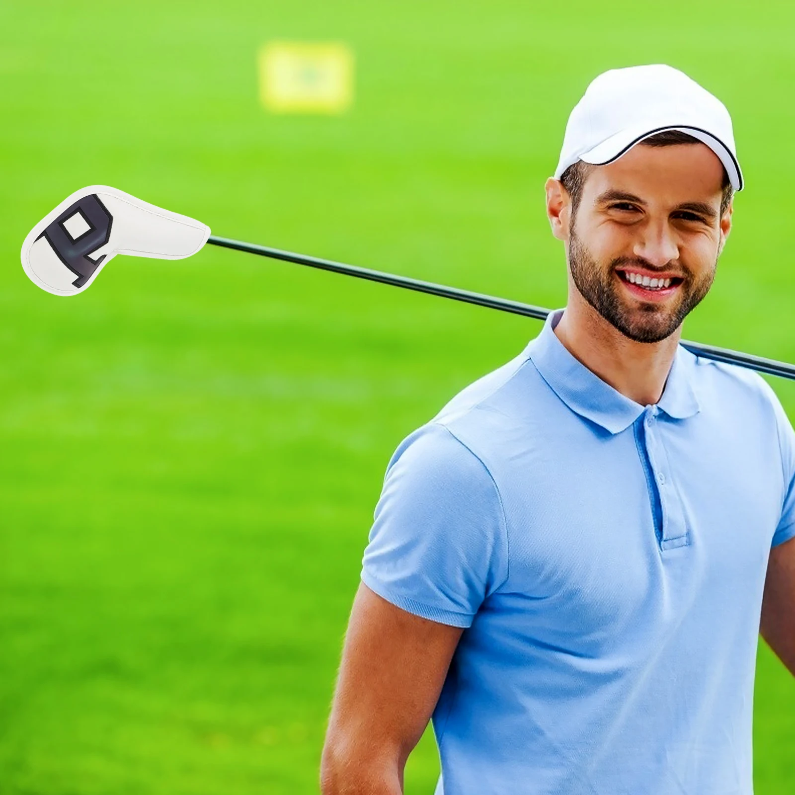 

10pcs Pu Iron Covers Waterproof Head Protectors Putter Sleeve Golf Club Accessories Protective Cover Head Lid Wear-Resistant For