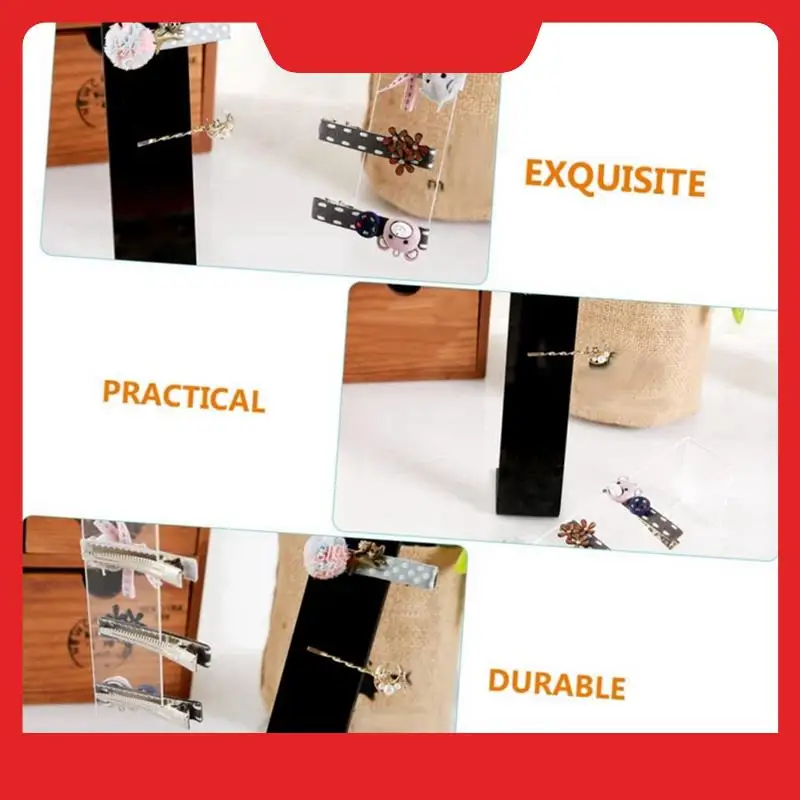 

4 Piece Hair Clip Display Stand Black Acrylic L-Shaped Hairpin Display Holder Barrette Display Holder Hair Clip Organizer Stand