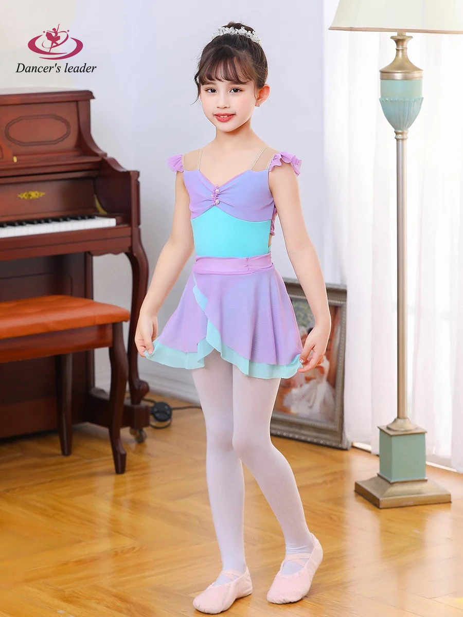 

Ballet Costume Leotard for Mesh Fly Sleeves Double-layer Fishtail Skirt Gymnastics Tight Clothes Performance Aerial Yoga Costume