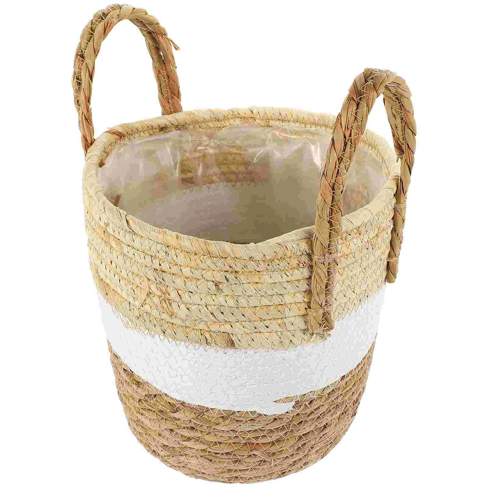 

Seagrass Basket Planter Flower Pot Storage Basket Plant Container Hand Woven Basket Planter seagrass woven basket