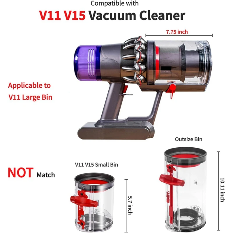 Dust Container For Dyson V11 V15 SV14 SV15 SV22 Replacement Switch T8 Screwdriver Vacuum Cleaner Dust Collection-Dreamy
