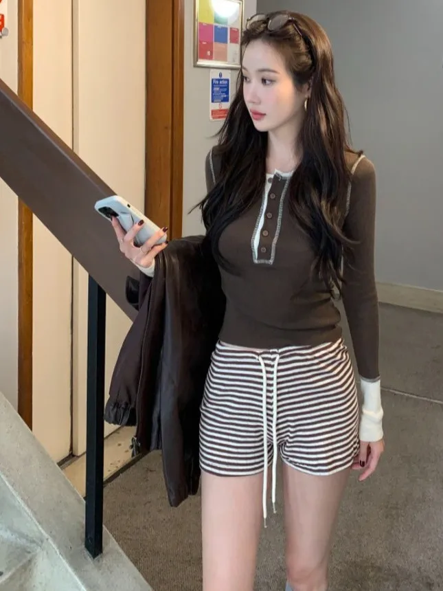 

Осень-зима, новый женский облегающий вязаный свитер Long Sve round Ne Color Blo Design, шикарное боди, топ