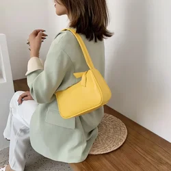 Retro Solid Color Totes Bags 2023 New Women's Fashion Handbags PU Leather Shoulder Underarm Bag Casual Women Shoulder Bag