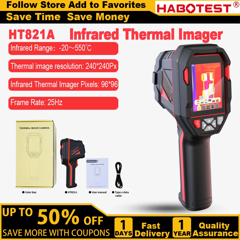 HABOTEST HT821A Thermal Camera HT821AS 240X240 Pixels Construction