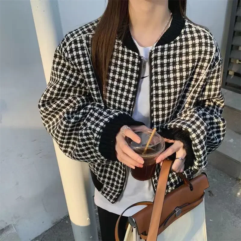 Student Spring New Korean Loose Temperament Houndstrap Popular Baseball Suit 4