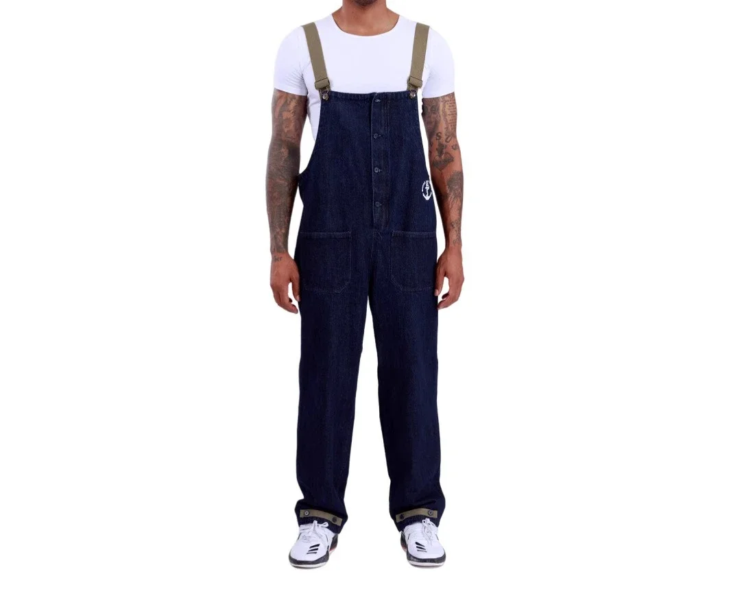 2026 American Retro Navy Deck Overalls: Spring & Autumn Washed Denim Red Ear Straight Jeans