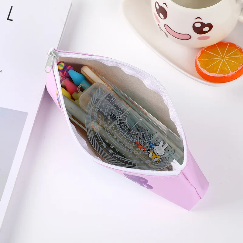 Korean cartoon PU avocado pencil case cute small fresh creative large capacity stationery kawaii pencil case pouch