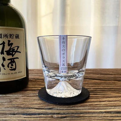 

Japanese style Fuji glass, whiskey glass, crystal glass, Edo glass gift box, snow mountain Japanese sake