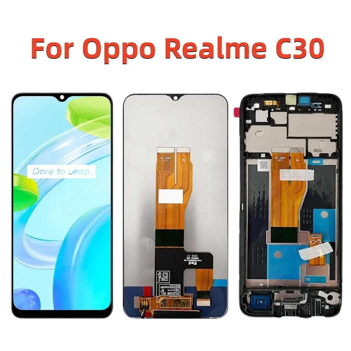 

6.5" For Oppo Realme C30 RMX3581 Display Screen Touch Panel Digitizer Frame Assembly Replacement For Realme C30 LCD