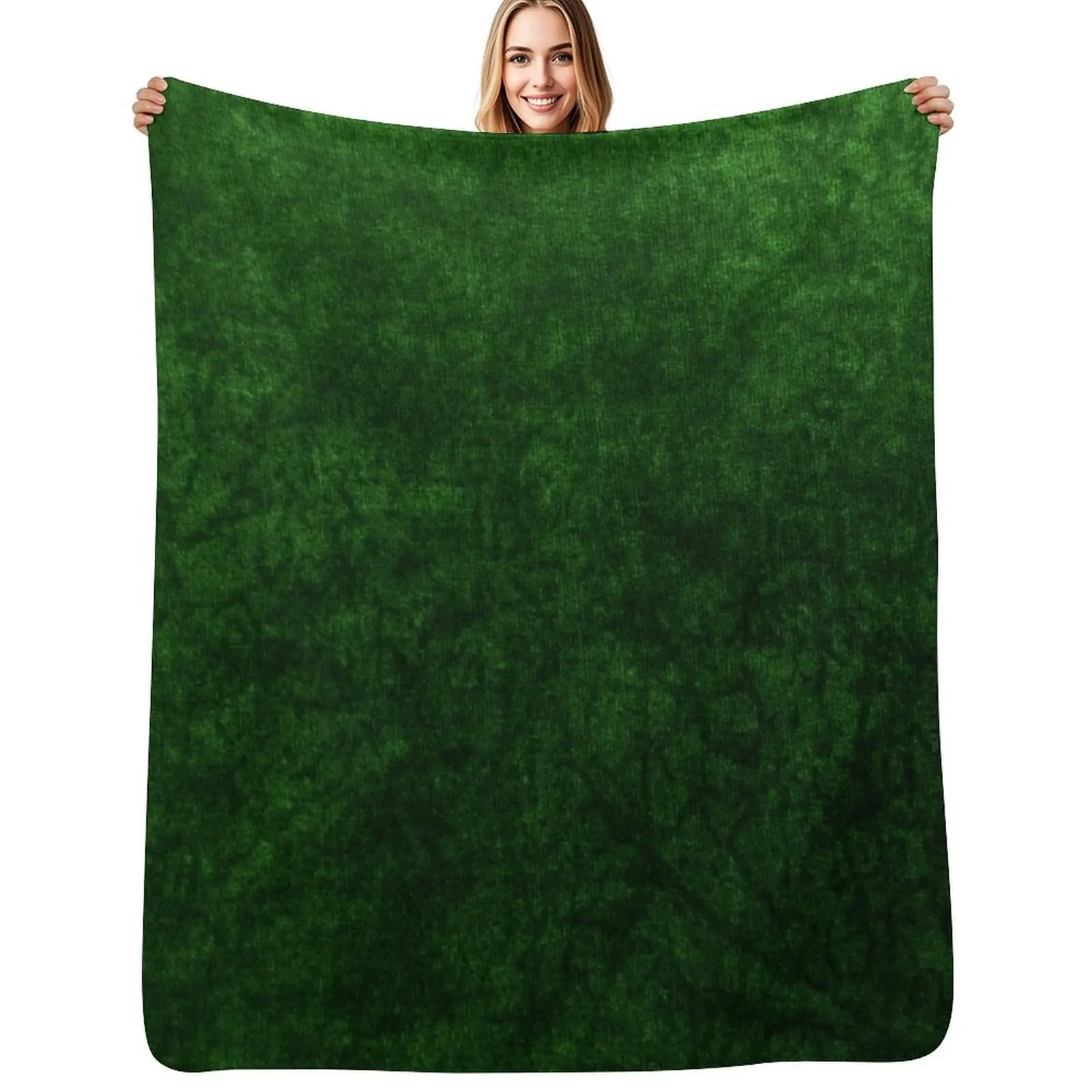 

Emerald Green Grass Velvet | Texture Throw Blanket Picnic Baby christmas gifts heavy to sleep Blankets