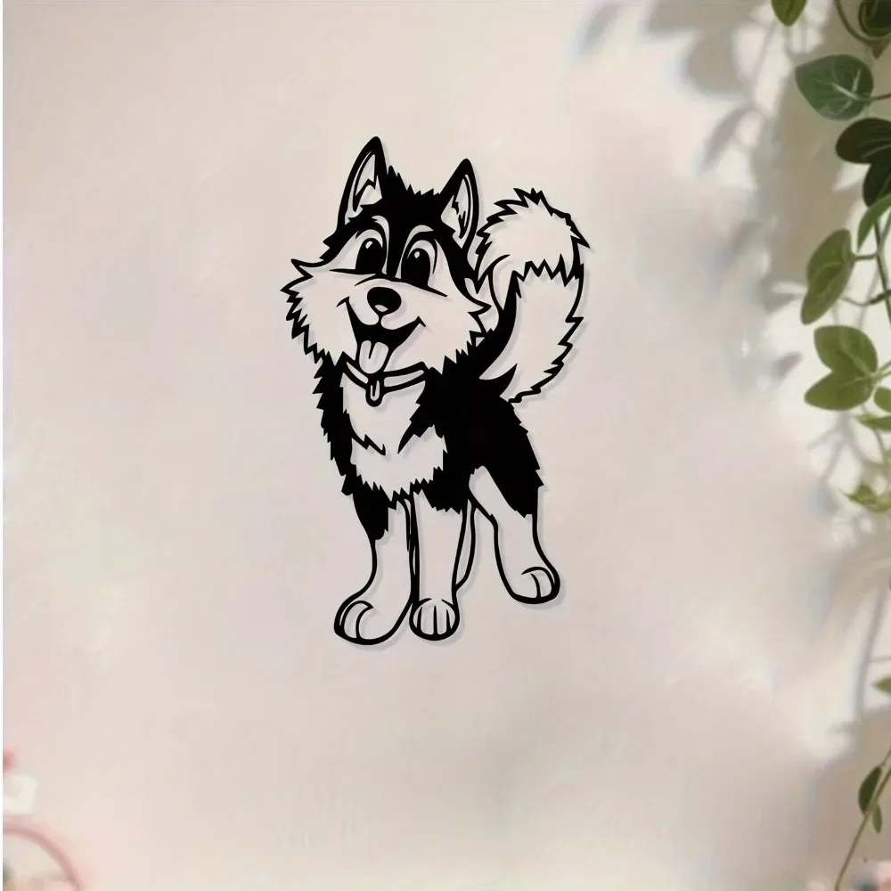 CIFbuy Husky Dog Metal Wall Art Rustproof Hanging Sculpture Garden Decor Gift